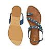 ROCIA Denim Blue Women Studded Flat Sandals