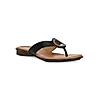 ROCIA Black Women Casual Thongs With Buckle