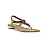 ROCIA Antique Gold Women Casual Embroidered Flat Sandals