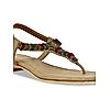 ROCIA Antique Gold Women Casual Embroidered Flat Sandals