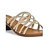 ROCIA Gold Women Shiny Strappy Block Heels