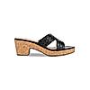 ROCIA Black Women Casual Woven Block Heel Slip Ons