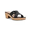 ROCIA Black Women Casual Woven Block Heel Slip Ons