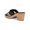 ROCIA Black Women Casual Woven Block Heel Slip Ons