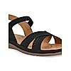 ROCIA Black Women Casual Laser Cut Sandals