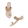 ROCIA Rose Gold Women One Toe Embellished Block Heels