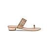 ROCIA Rose Gold Women One Toe Embellished Block Heels