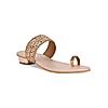 ROCIA Rose Gold Women One Toe Embellished Block Heels