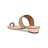 ROCIA Rose Gold Women One Toe Embellished Block Heels