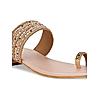 ROCIA Rose Gold Women One Toe Embellished Block Heels