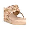 ROCIA Rose Gold Women Hand Embroidered High Wedges