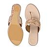 ROCIA Rose Gold Women Hand Embroidered High Wedges