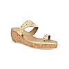 ROCIA Gold Women Hand Embroidered Wedges
