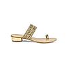 ROCIA Gold Women One Toe Embellished Block Heels