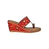 Rocia By Regal Maroon Women Hand Embroidered High Wedges