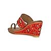 Rocia By Regal Maroon Women Hand Embroidered High Wedges