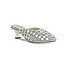 Rocia By Regal Silver Women Hand Embroidered Jeweled Heel Mojris