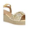 Rocia By Regal Gold Women Mirror Work Wedges