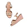 ROCIA Rose Gold Women Mirror Work Wedges