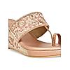 ROCIA Rose Gold Women Hand Embroidered High Wedges