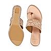 Rocia By Regal Rose Gold Women Hand Embroidered High Wedges