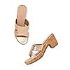 ROCIA Rose Gold Women Casual Woven Block Heel Slip Ons