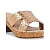 ROCIA Rose Gold Women Casual Woven Block Heel Slip Ons