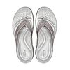 CROCS GUN METAL WOMEN CAPRI TEXTURED WEDGE FLIP FLOPS