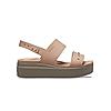 CROCS BEIGE WOMEN BROOKLYN STUDDED LOW SANDALS