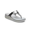 CROCS SILVER WOMEN BOCA SEQUIN WEDGE FLIP FLOPS