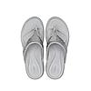 CROCS SILVER WOMEN BOCA SEQUIN WEDGE FLIP FLOPS