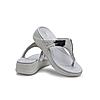 CROCS SILVER WOMEN BOCA SEQUIN WEDGE FLIP FLOPS