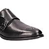 BUGATTI BLACK MEN MONK-STRAP SHOES