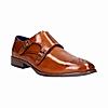 BUGATTI COGNAC MEN MONK-STRAP SHOES