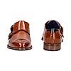 BUGATTI COGNAC MEN MONK-STRAP SHOES