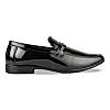 Regal Black Men Textured Patent Slip On Shoes