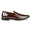 Regal Maroon Men Textured Patent Slip On Shoes