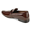 Regal Maroon Men Textured Patent Slip On Shoes
