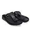 Regal Black Men Textured Leather Sandals