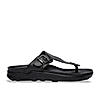 Regal Black Men Textured Leather Sandals