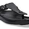 Regal Black Men Textured Leather Sandals