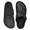 Regal Black Men Textured Leather Sandals