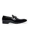 Imperio By Regal Black Men Formal Patent Leather Buckled Slip Ons