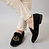 Regal Black Men Embroidered Suede Loafers