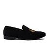 Regal Black Men Embroidered Suede Loafers