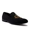 Regal Black Men Embroidered Suede Loafers