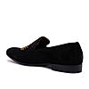 Regal Black Men Embroidered Suede Loafers