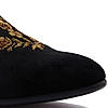 Regal Black Men Embroidered Suede Loafers