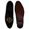 Regal Black Men Embroidered Suede Loafers