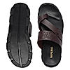 Imperio By Regal Bordo Men Textured Leather Sandals